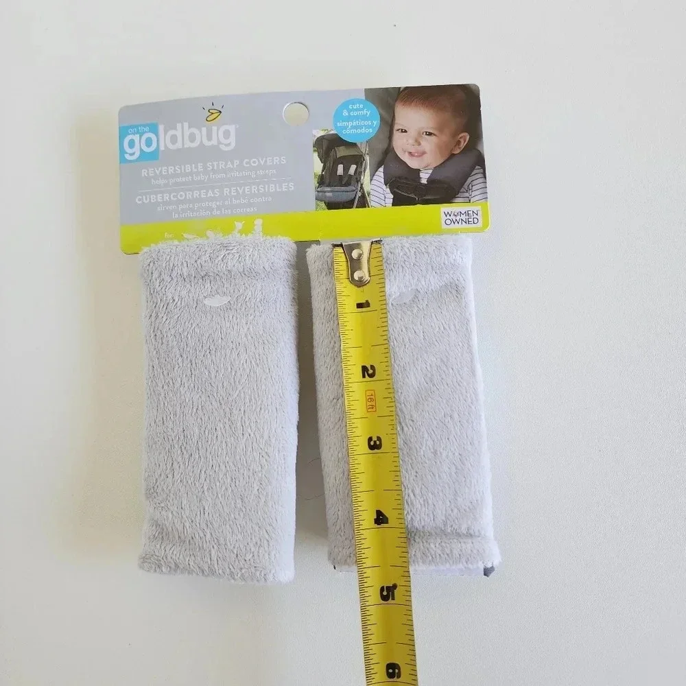 New On The Gold Bug Reversible Strap Covers Gray Baby Seat Padded Washable Solid